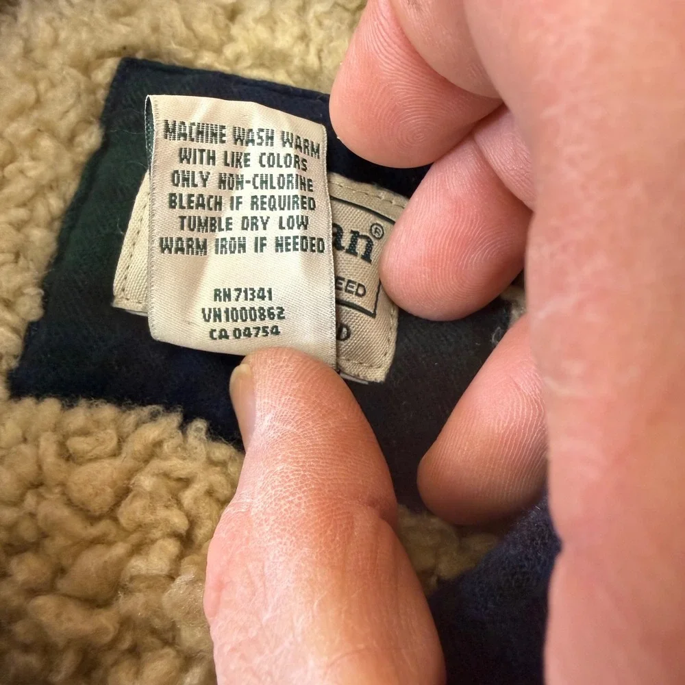 LLBean Plaid‎ Sherpa Lined Flannel Shirt Jacket Men's XXL Tall Blue Green WOW!!!
